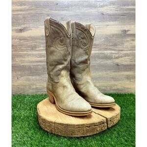 Texas Men - Size 8.5D - Vintage Marbled Light Gray Cowboy Boots 5402